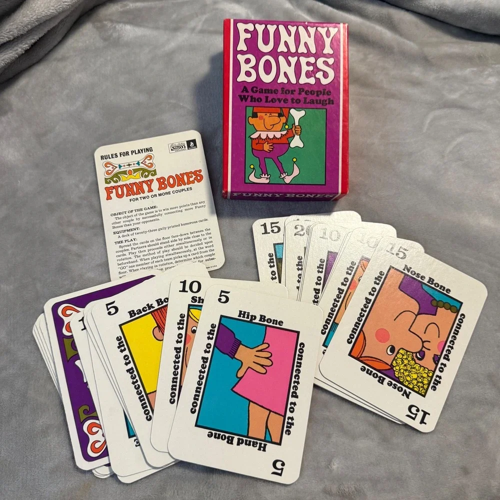 Funny Bones Vintage 1968 Parker Brothers Card Game Complete‎